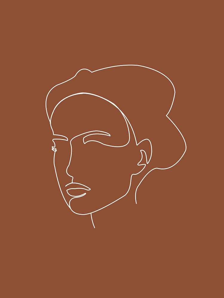 Stoic Minimal Line Portrait