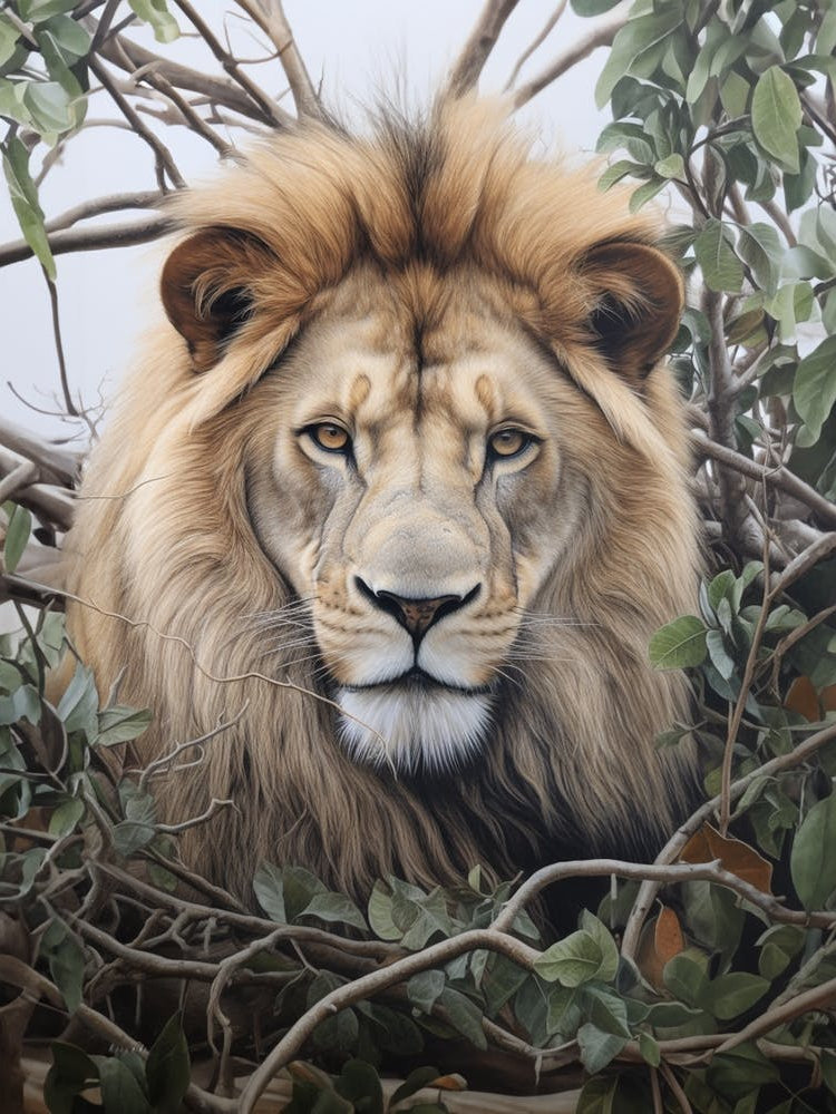 African Lion Realism Portrait 2