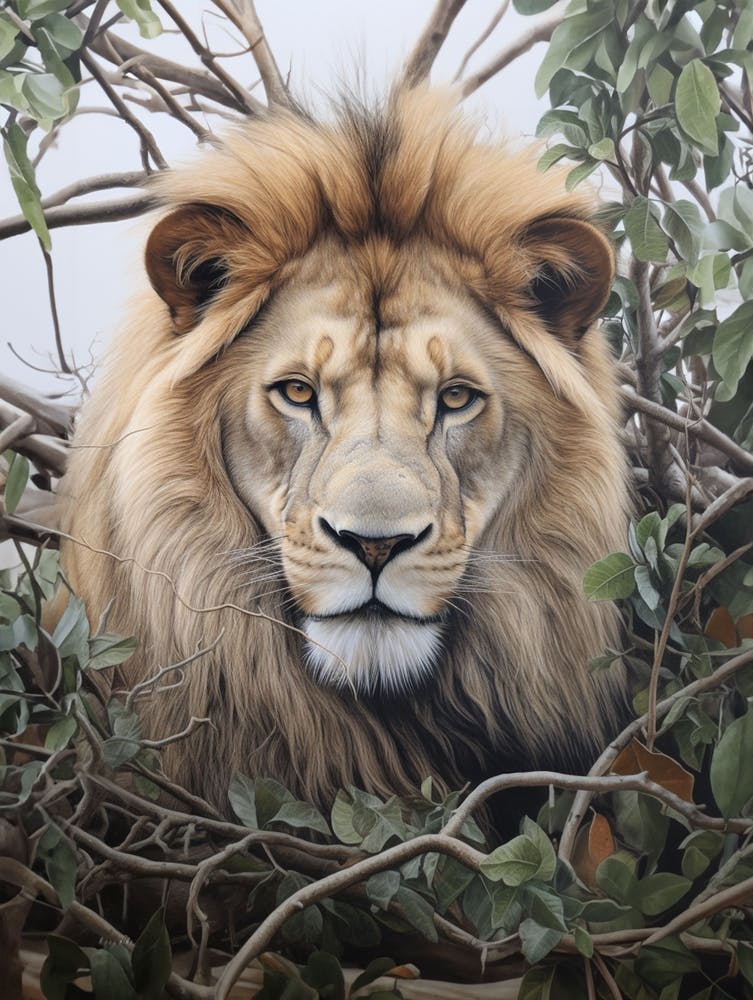 African Lion Realism Portrait 2