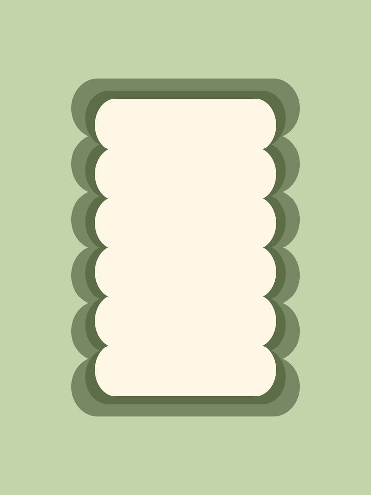 Retro Wavy Shape Pastel Green