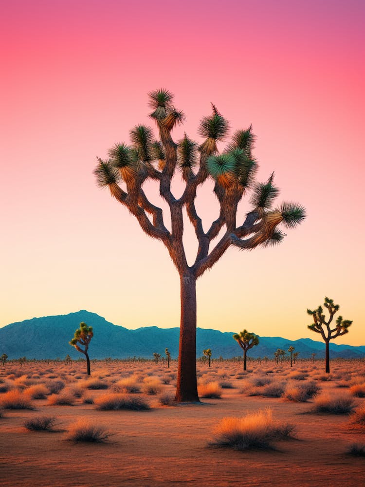 Joshua Tree At Dawn In The Desert In South Western Style 2