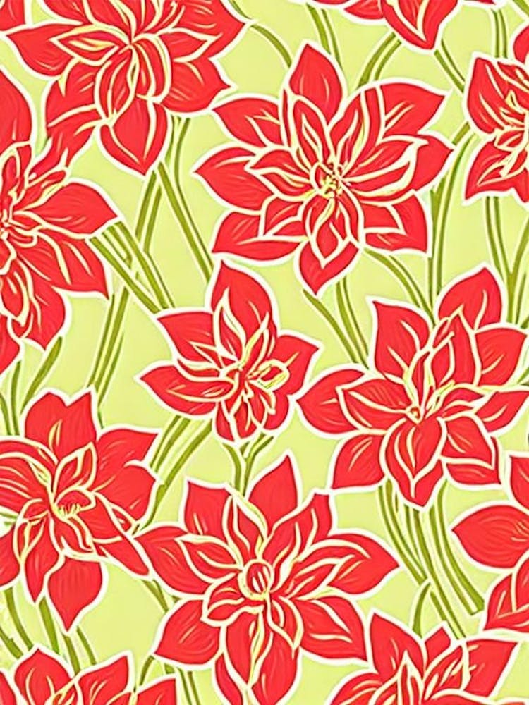 Amaryllis Floral Print Warm Tones 2 Flower
