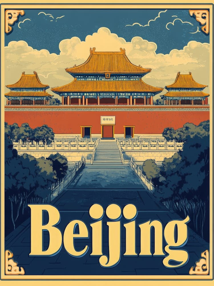 Aihrgdesign A Vintage Travel Poster Of Beijing Featuring The