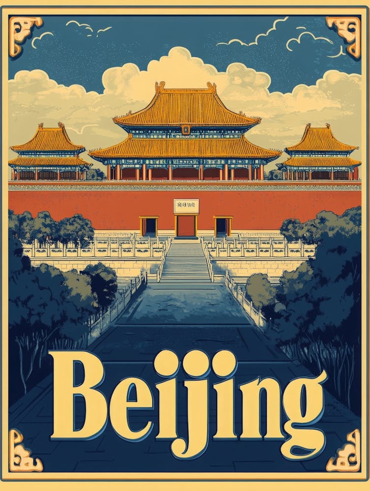 Aihrgdesign A Vintage Travel Poster Of Beijing Featuring The