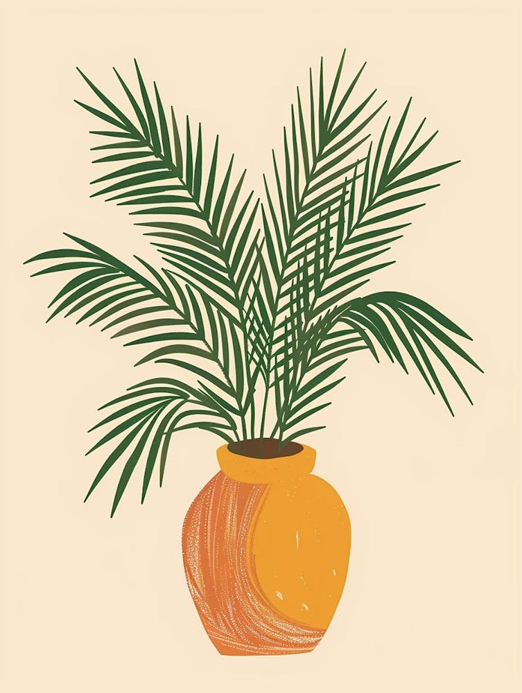 Sago Palm Plant Minimalist Illustration 7