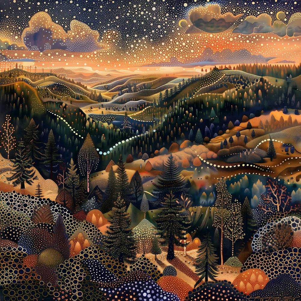 Night In The Woods, Tiny Dots, Pointillism 1
