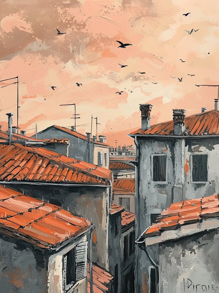 Milano Rooftops Morning Skyline 2