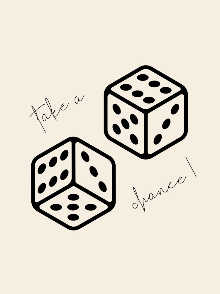 Take a Chance Dice Art, y2k, College Art, Dorm Decor