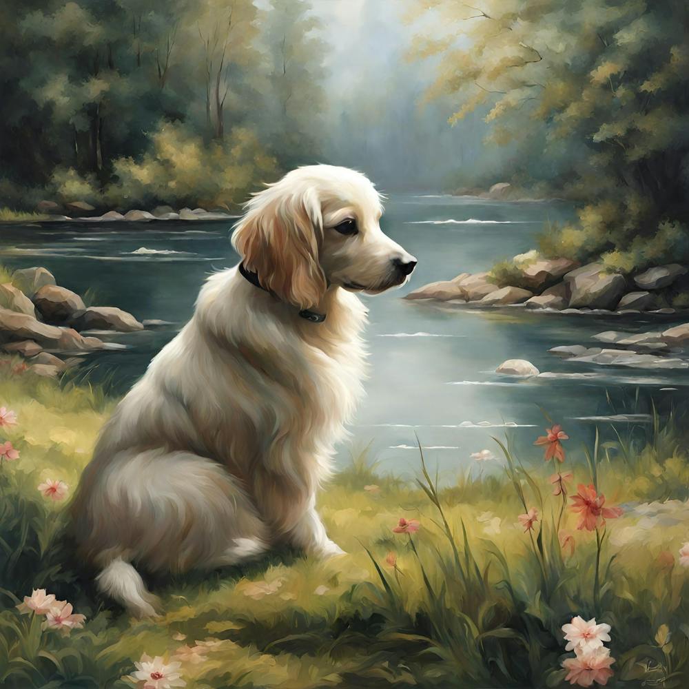 Golden Retriever By The River