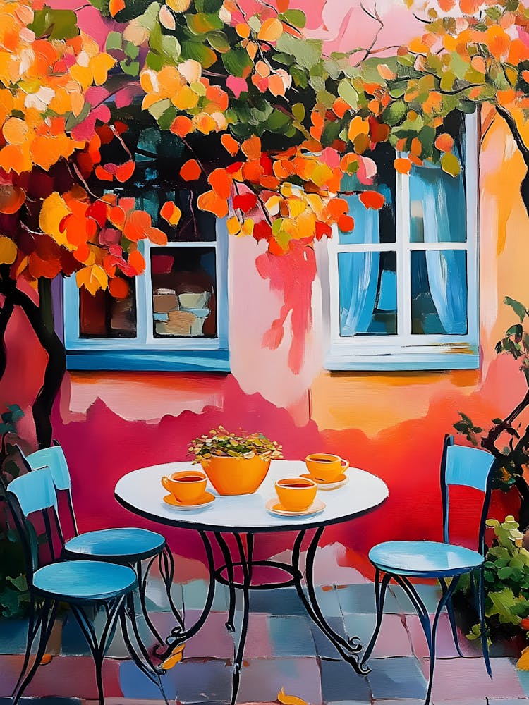 Table With Chairs In The Garden