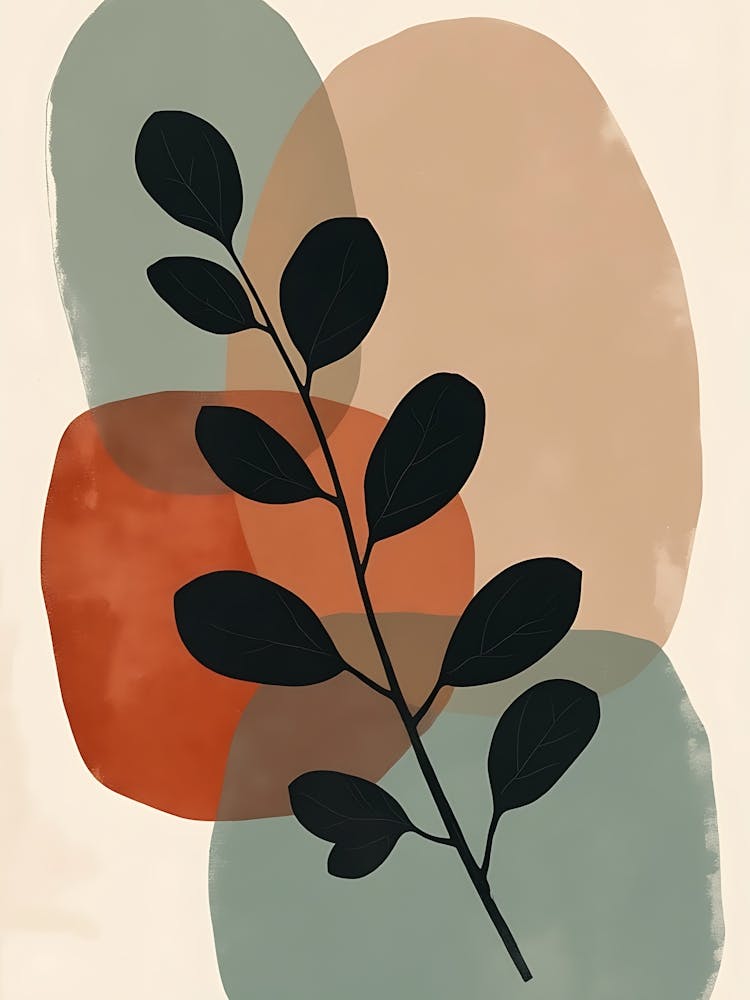 Modern Pastel Botanicals with Natural Texture