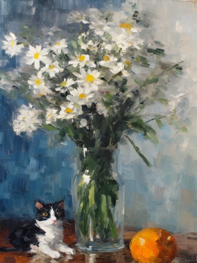 Gänseblümchen mit einer Katze 3