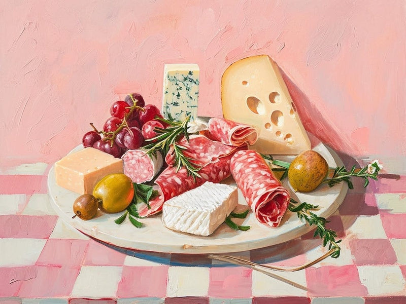 Mediterranean Mezze Platter Pink Checkerboard 2