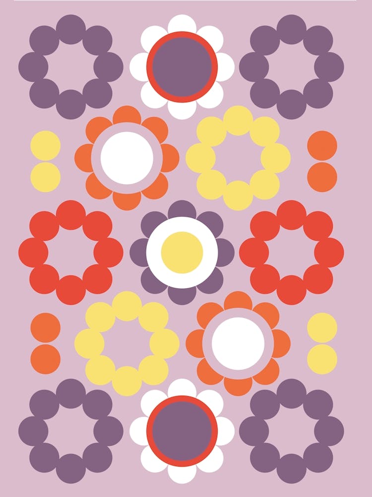 Abstract Retro Flowers