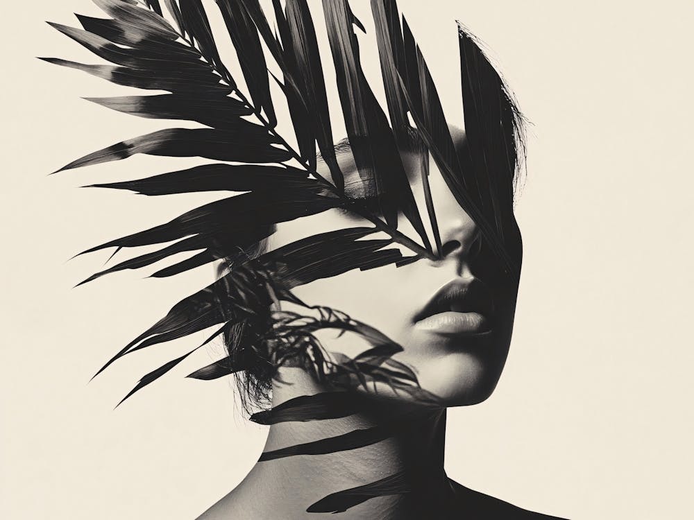 Woman With Leaves On Her Face 1