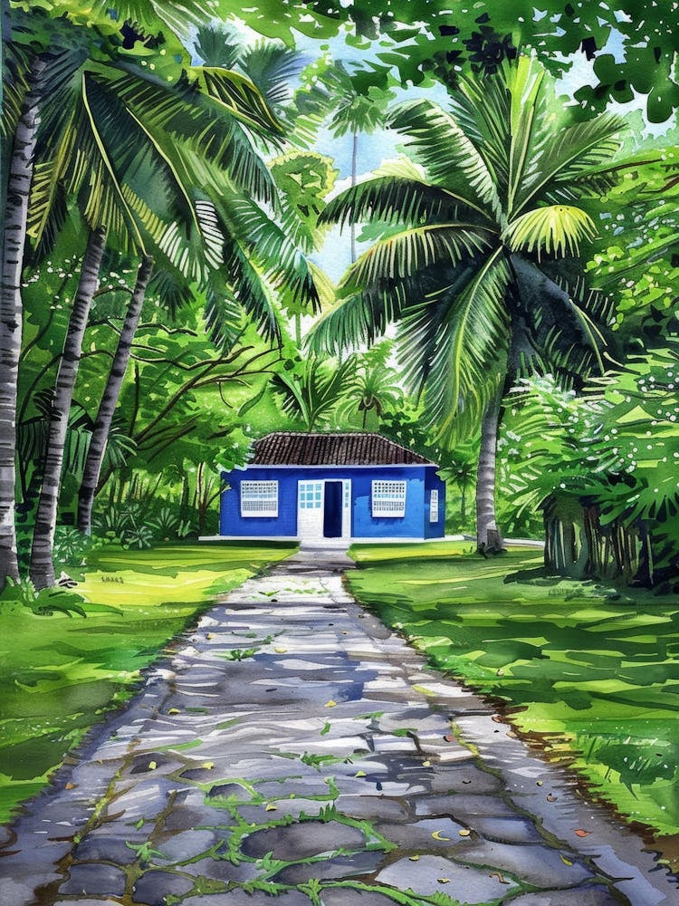 Blue House In The Forest