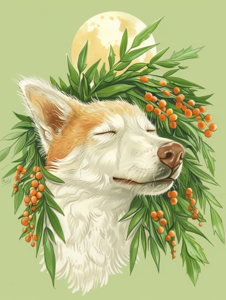 Dog With Berries