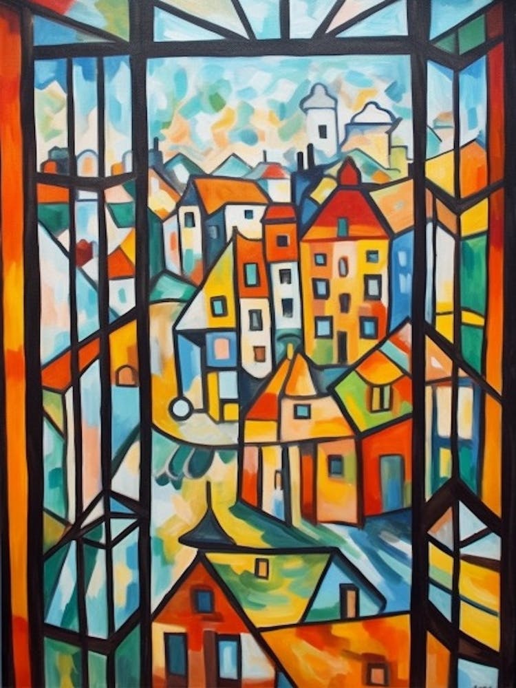 Window View Amsterdam Of In The Style Of Cubism 3