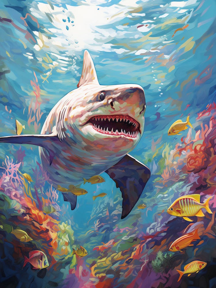 A Nurse Shark Vibrant Paint Splash 4