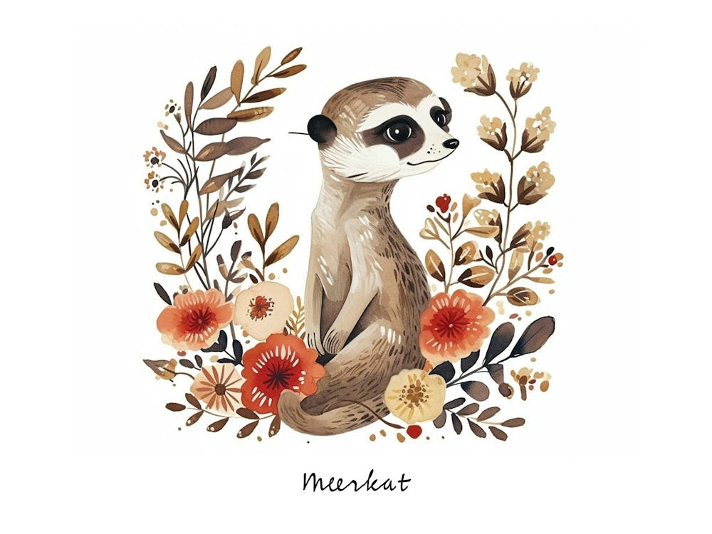 Little Floral Meerkat 2 Poster