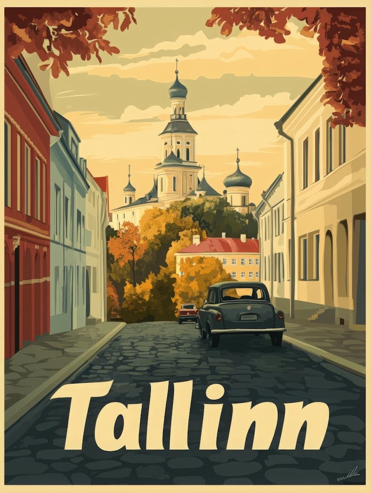 Aihrgdesign Une Affiche De Voyage Vintage De Tallinn 2