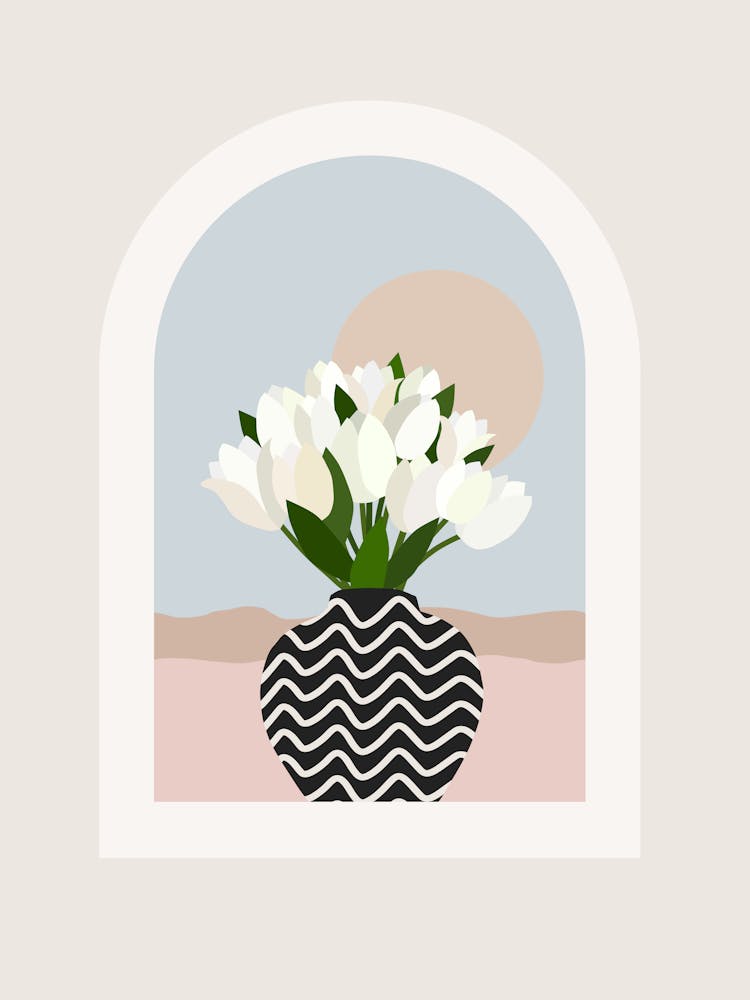 Tulips In A Vase – Neutral