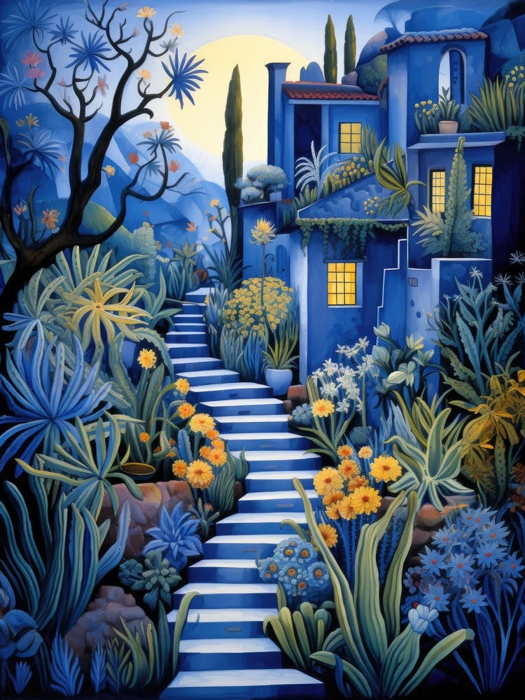 Blue Garden - Bohemian Art