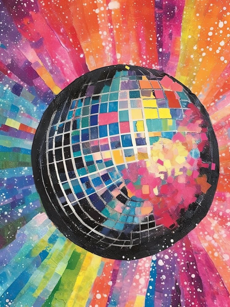Disco Ball Colourful Painting 1