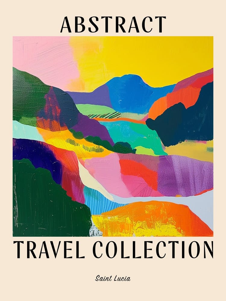 Abstract Travel Collection Poster Saint Lucia 2