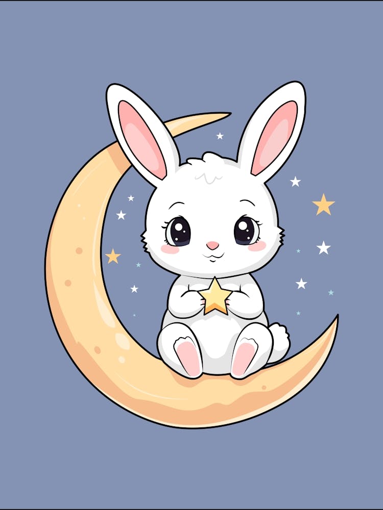 Bunny Vibing on the Moon