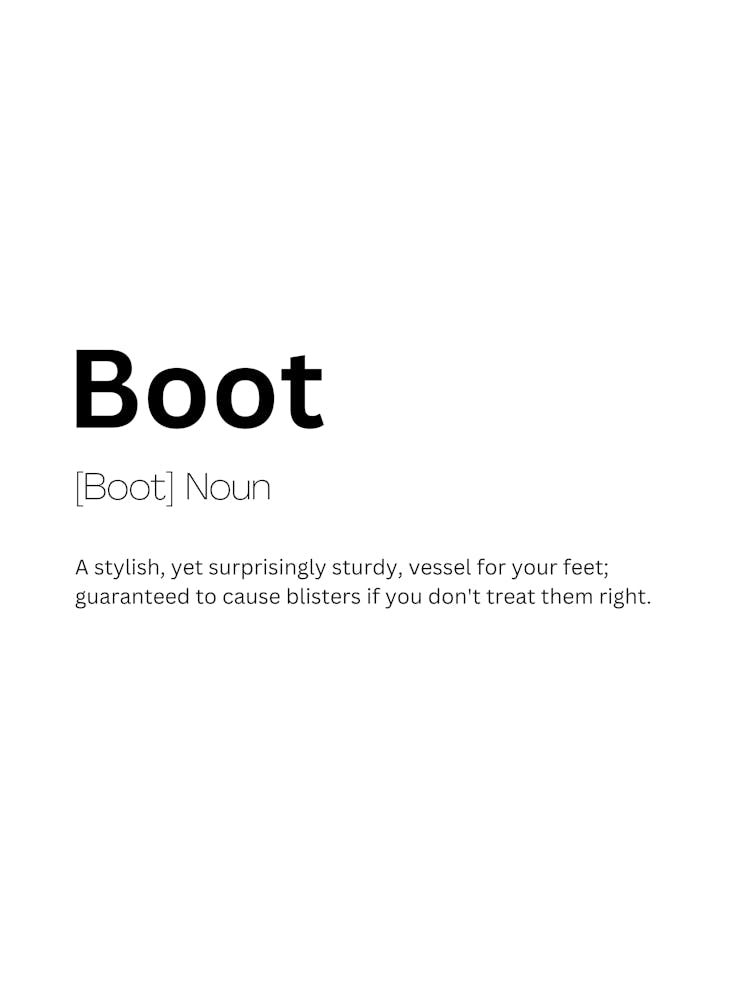 Boot Definition Meaning Art Print by Kaigozen – Fy!