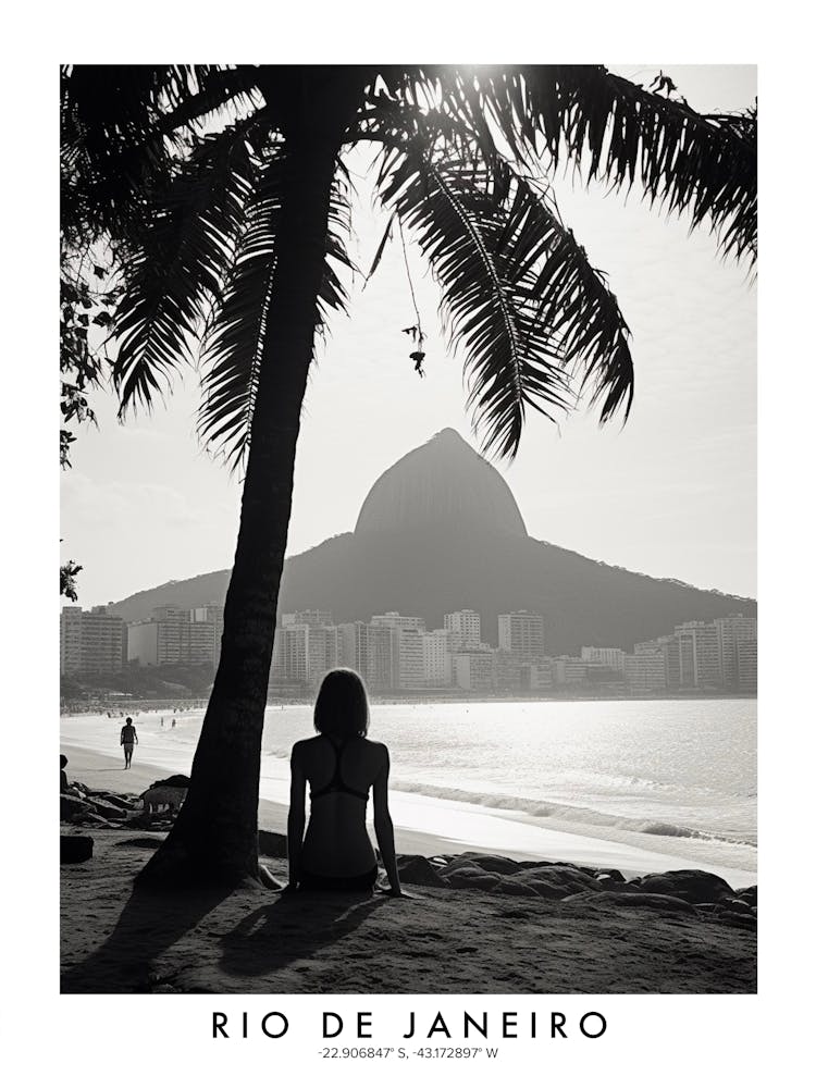 Affiche de Rio De Janeiro, Photographie argentique en noir et blanc 1