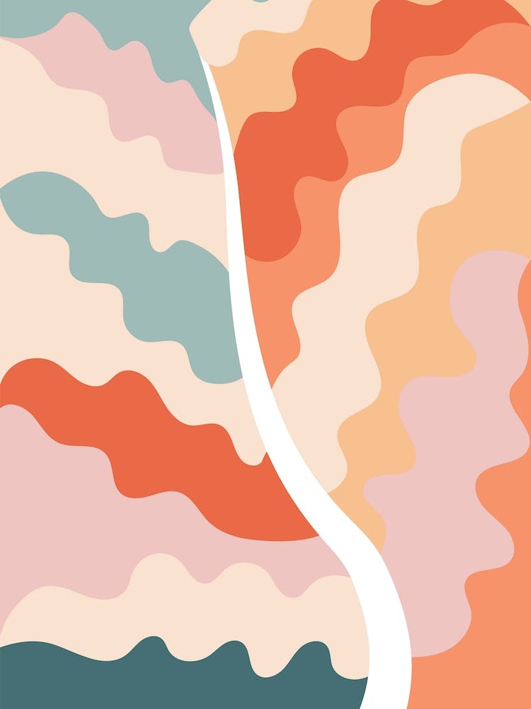 Retro Wavy Lines Plant