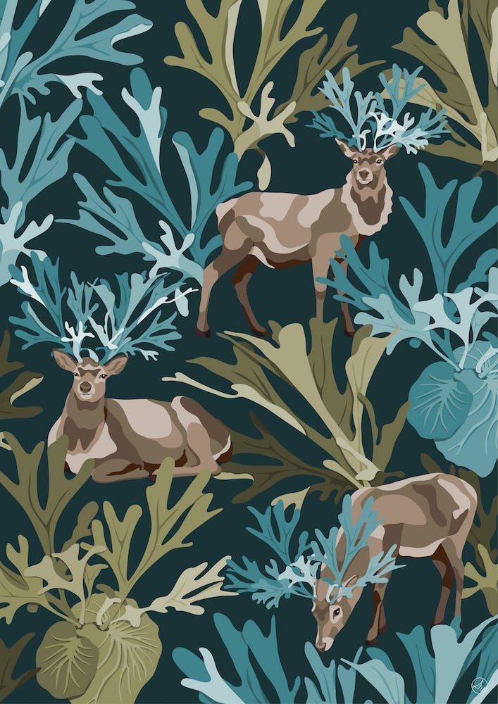 Stags In The Fern Jungle