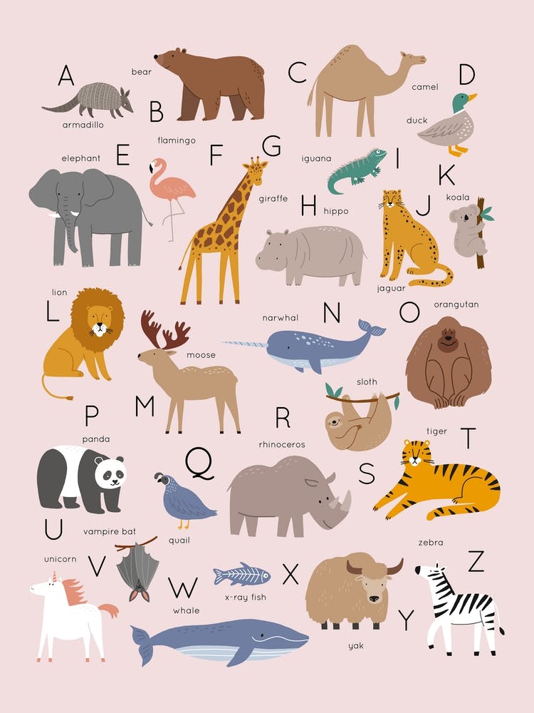 Animal Alphabet Pink