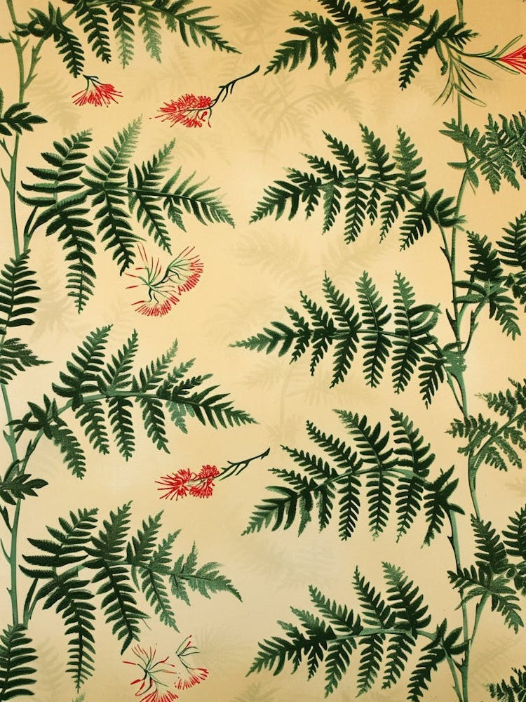 Pattern Poster Japanese Tassel Fern 4