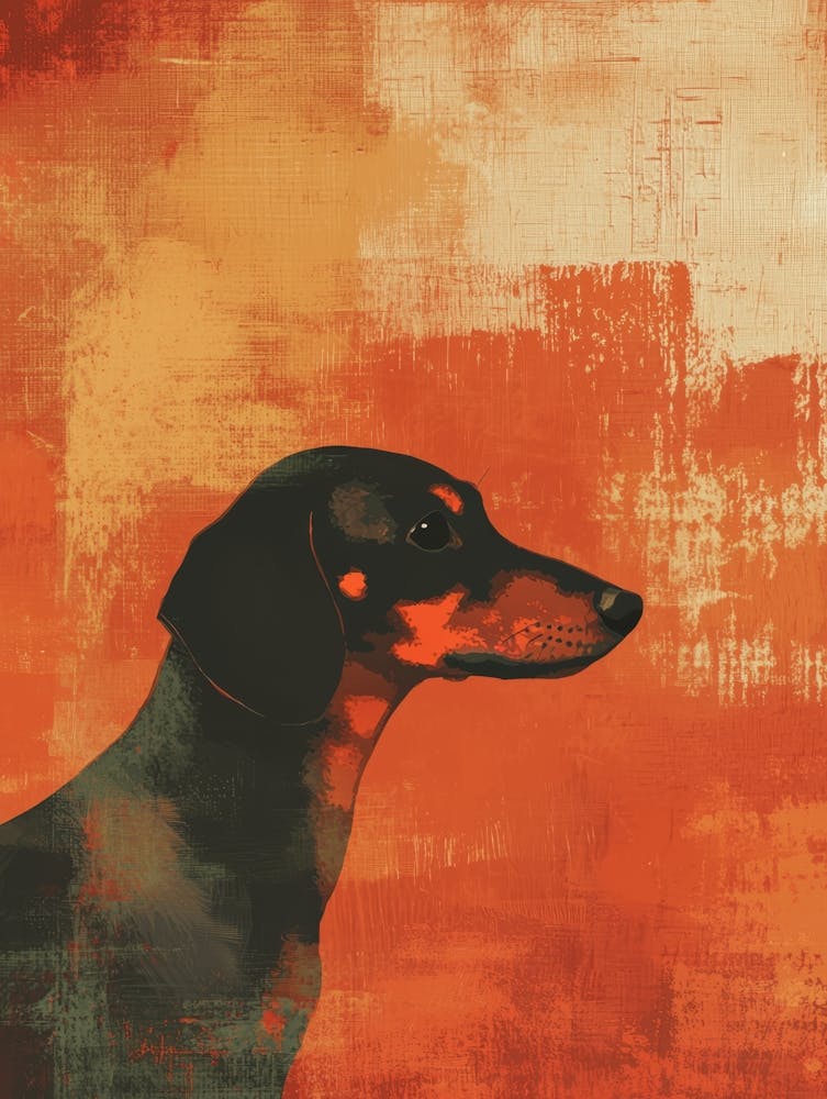 Dachshund Canvas Print.Generated AI.
