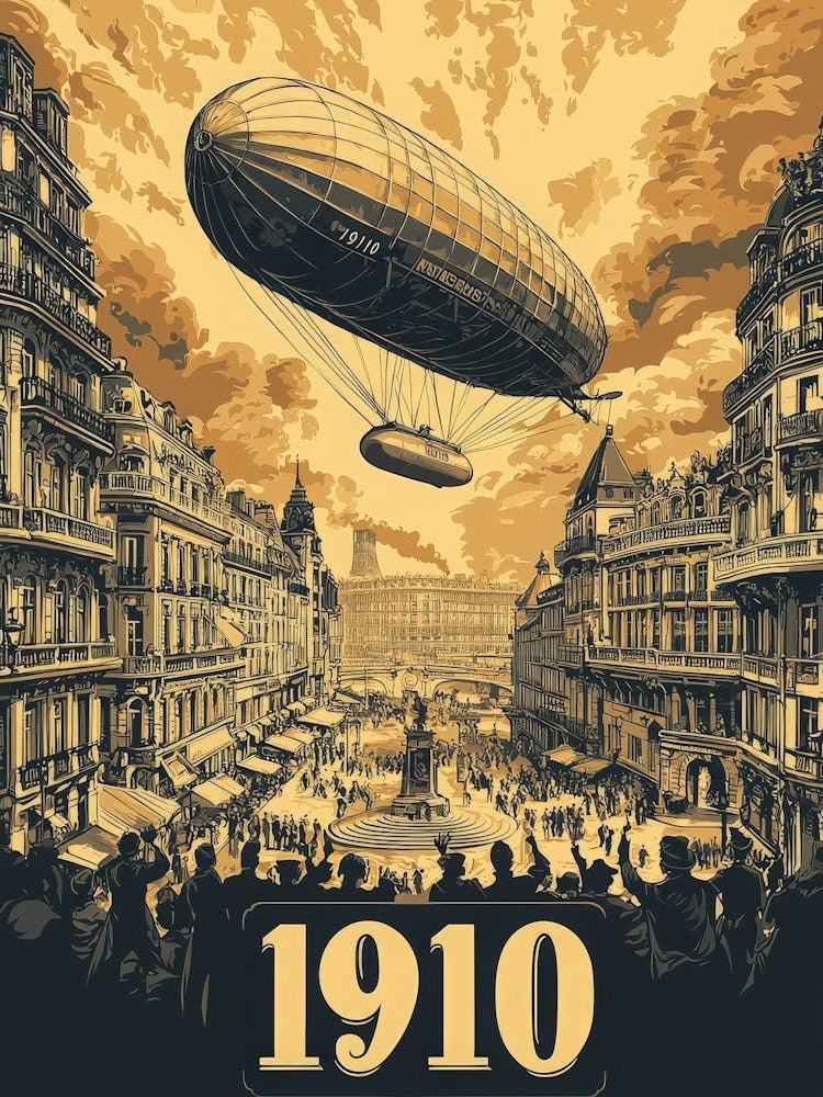 Aihrgdesign A Vintage Poster Of An Early Airship Soaring Abov 972fc6c2 D4d0 4e7f Ad73 C428c4d7dd0f 0