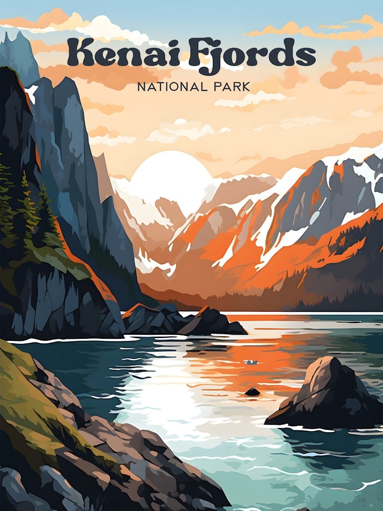 Kenai Fjords National Park Alaska Nature Travel Art