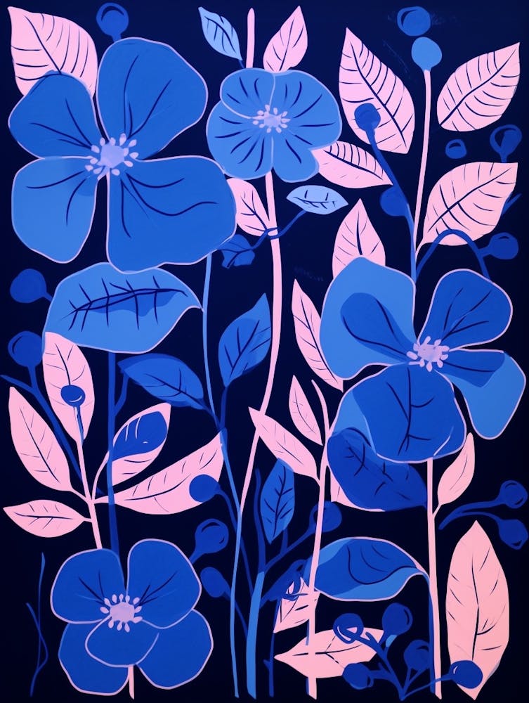 Blue Flower Illustration Bougainvillea 2