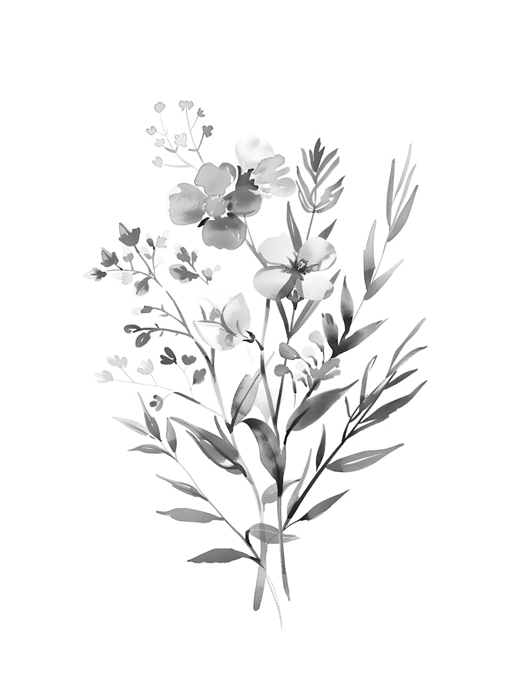 Flowers In Black And White 2