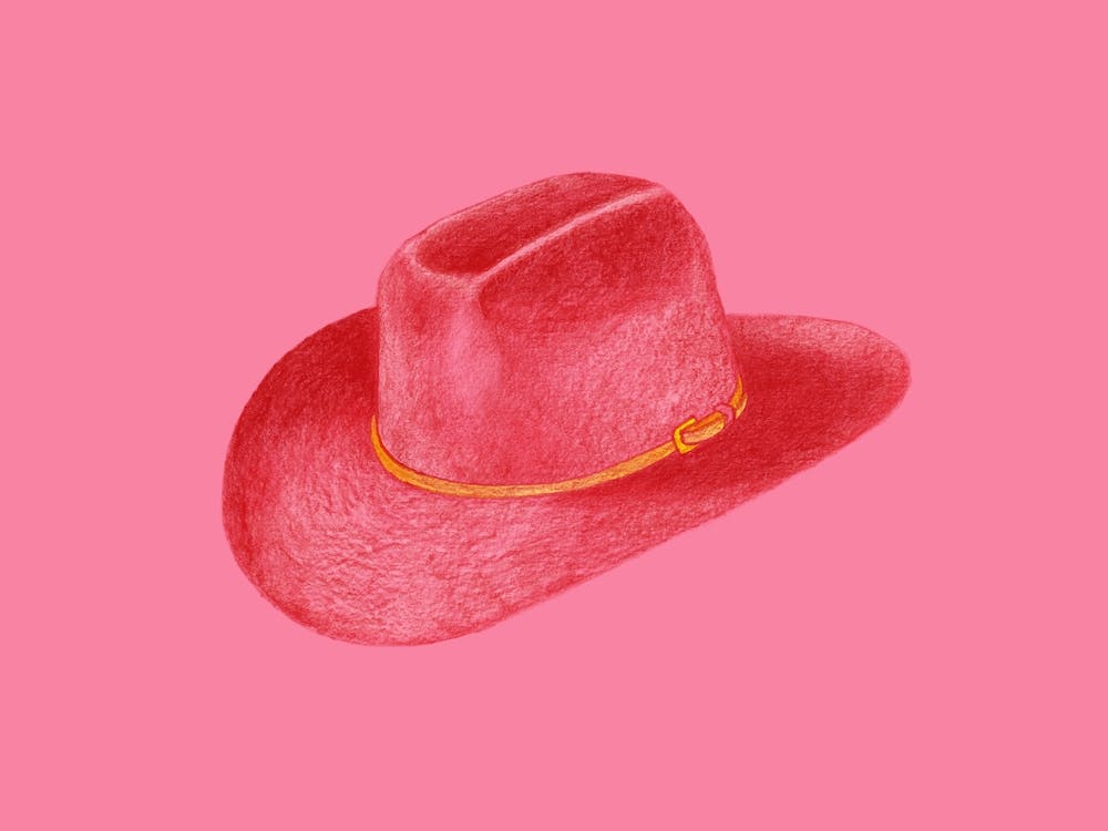 Red Stetson On Pink