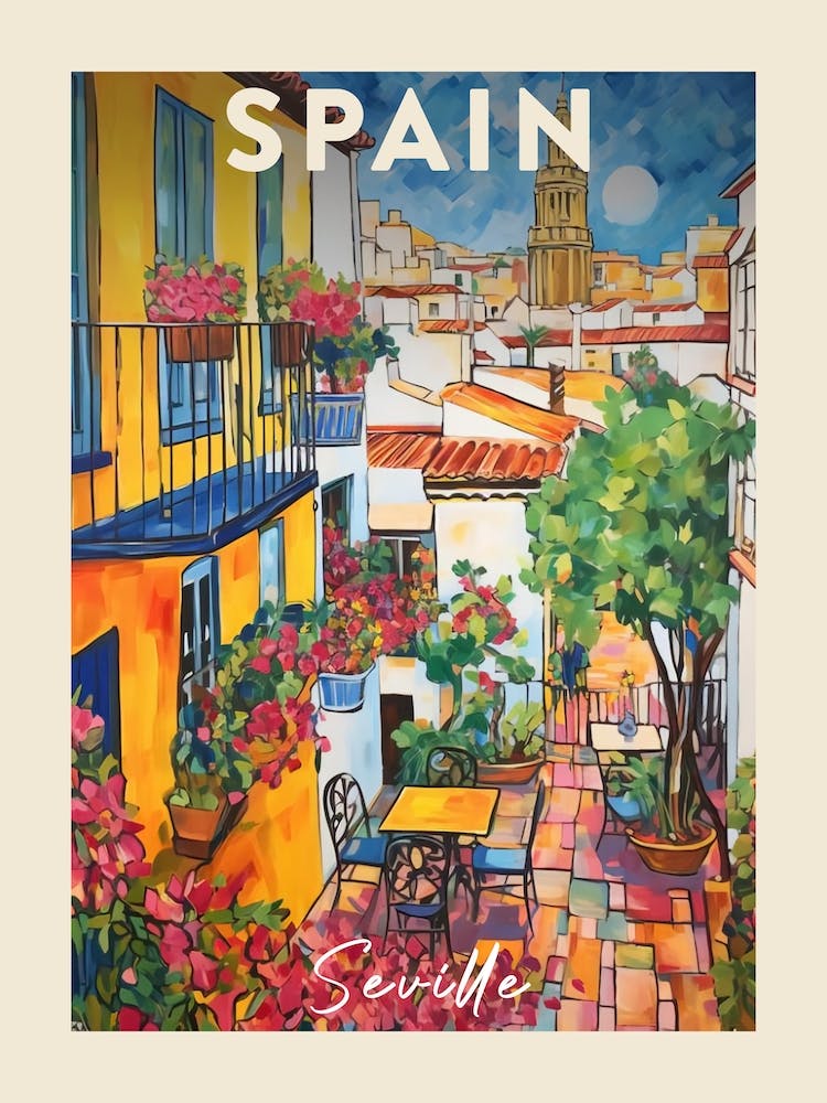 Seville Spain 1 Fauvist Painting Travel Poster