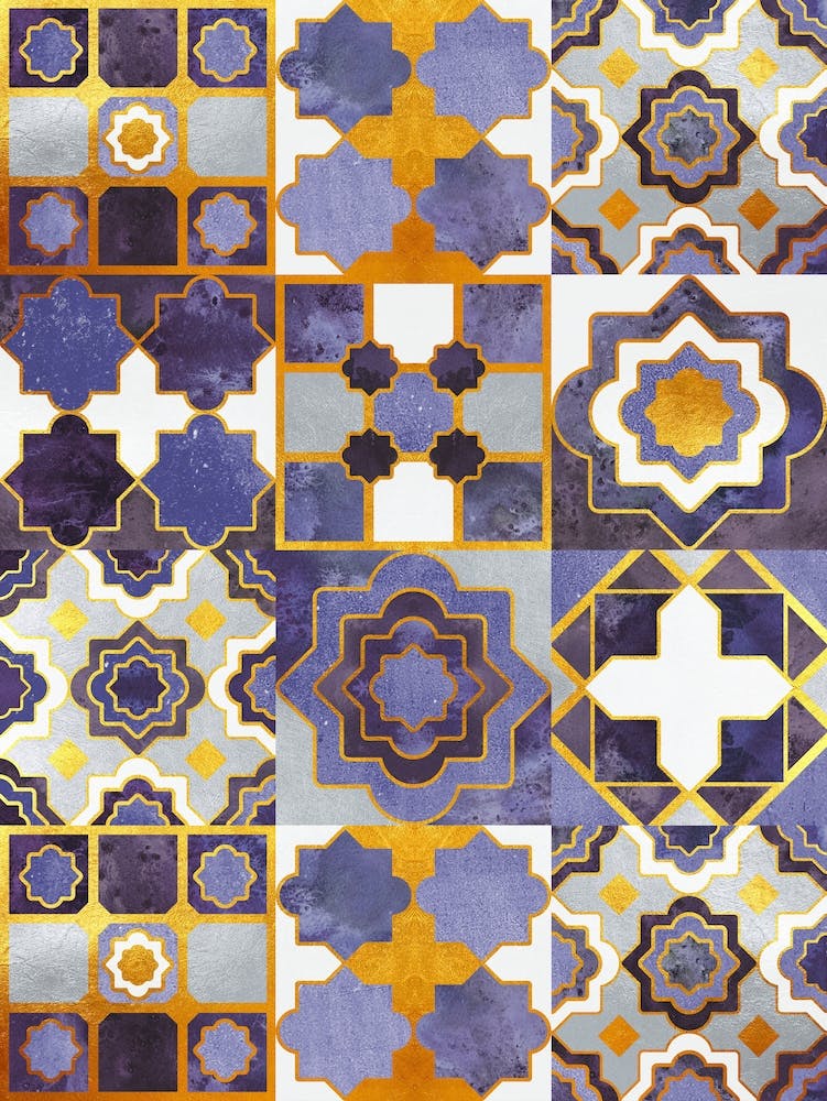 Spanish moroccan tiles inspiration // purple ceramics Marrakesh Andalusian inspired