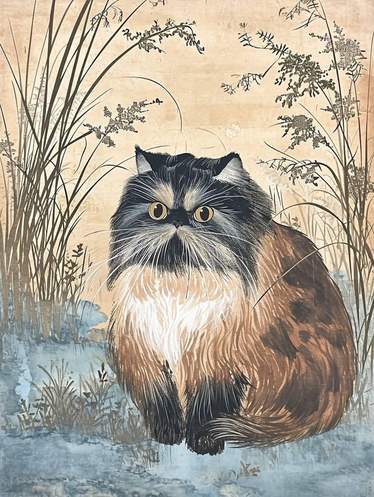 Himalayan Cat Relief Illustration 1