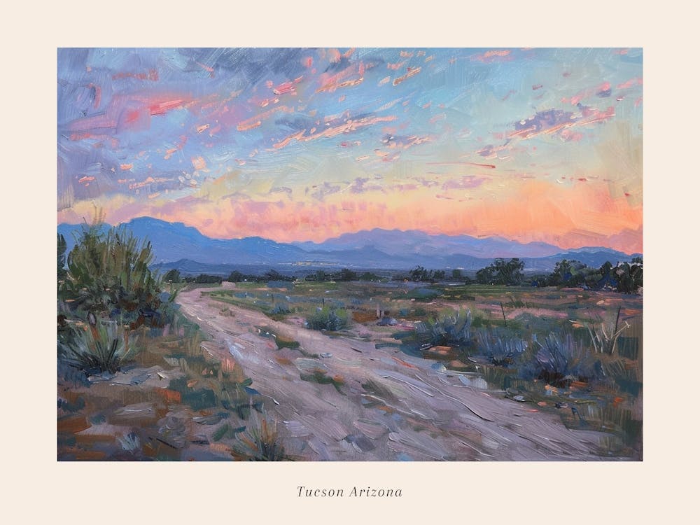 Western Sunset Landscapes Tucson Arizona Poster