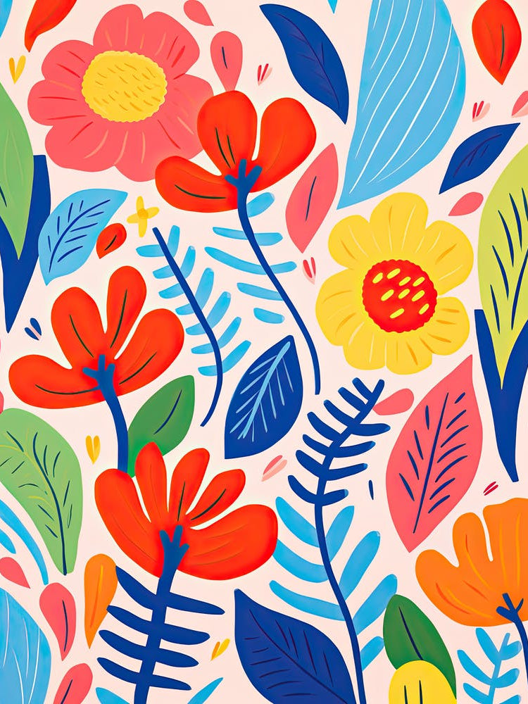 Whimsical Bouquet; Matisse Style