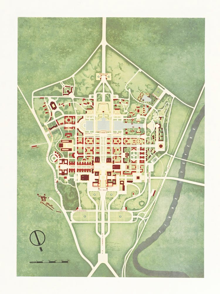 Color Plan Of The 1942 Rome World's Fair (1939)