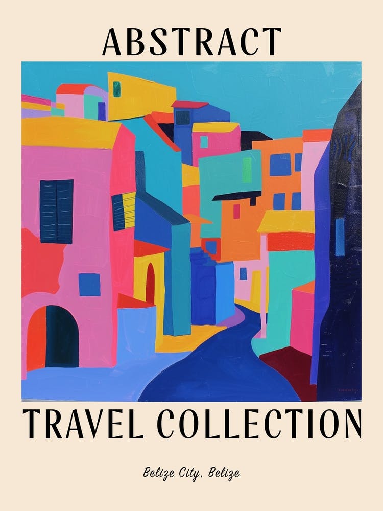 Collection Voyage Abstrait Affiche Belize City Belize 3