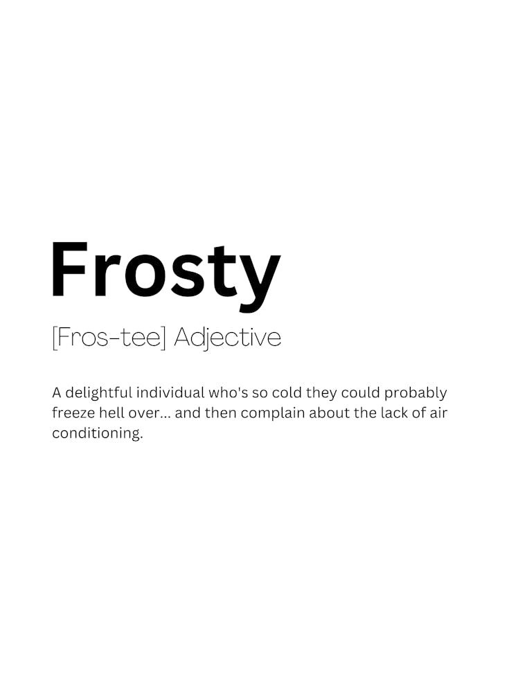 Frosty Definition Meaning